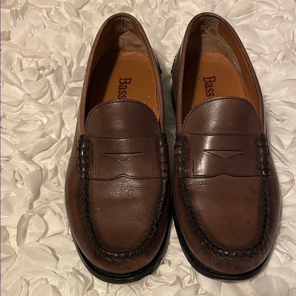 Bass Men's Dark Brown Leather Slip-On Loafers